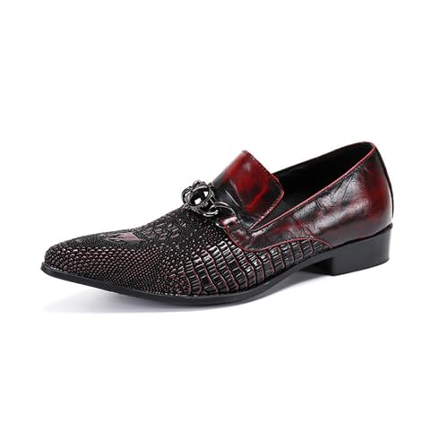 Men's Leather Shoes, Business Pointed Brogue Stitching Men's Dress Shoes, Wedding Party Banquet Nightclub Stage Host Barber Uniform Office Work Shoes