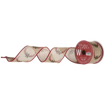 Weihnachtsband mit Drahtrand, 6,4 cm