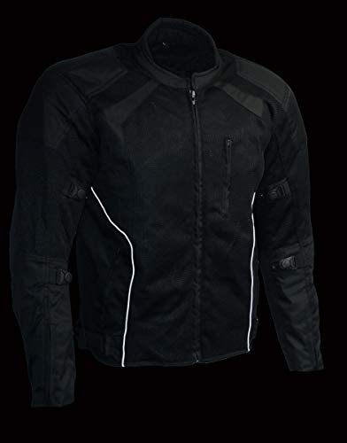 Image of Milwaukee Leather MPM1793 Black Armored Mesh Motorcycle Jacket for Men - All Season Biker Jacket - Small