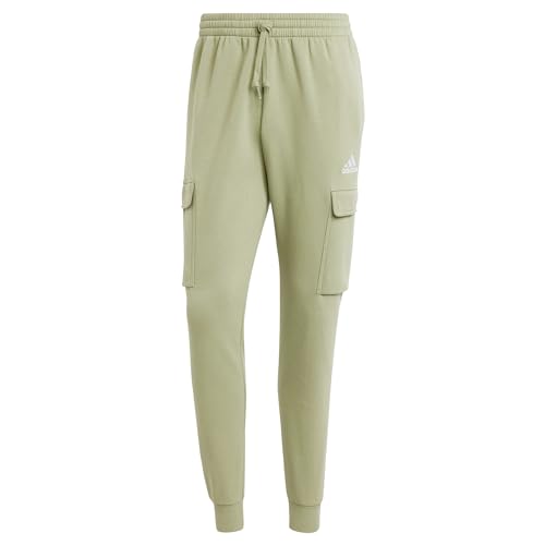 adidas Mens Essentials Fleece Drawstring Cargo Pants Casual - Green2