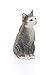 Schleich Farm World - Cat Figurine - Realistic Gray and White Cat Toy - Kitty Figure for Kids Ages 3+