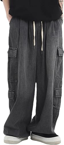 Women's Baggy Jeans Mens Grunge Cargo Pants Y2K Emo Demin Clothes Goth Parachute Sweatpants Vintage Jogger Clothing