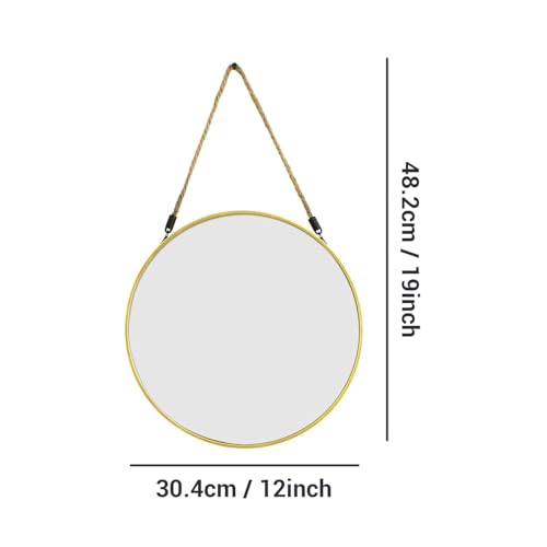 Image of TIED RIBBONS Framed Round Wall Mirror for Bathroom Wall Mounted Hanging Mirror Bedroom Home Decor Wash Basin Makeup Office Living Room Vanity Decoration Items (Large, Plastic, 17 inch)