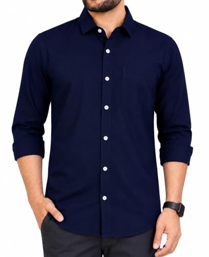 Image of CB-COLEBROOK Men's Casual, Regular Fit, Solid Colour, Lightweight, Button Down, Casual Wear, Shirt with Pocket. Suitable for Office & Casual Use