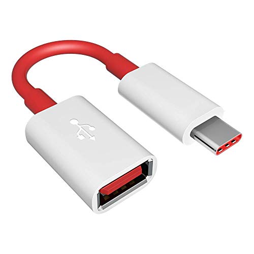 Image of New 1 Plus USB 3.0 to Type-C OTG Cable Male-Female Adapter Compatible with All C Type Supported Mobile Smartphone and Other Devices (White & Red)