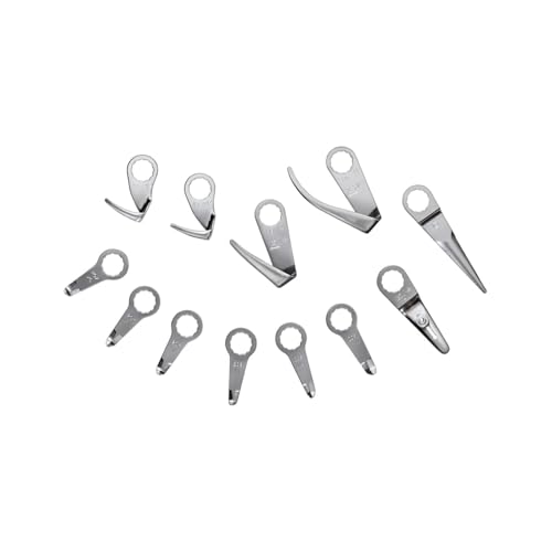 Fein Auto Glass Accessory Kit for Precision Work - Includes Serrated & Reinforced L-Shaped, U-Shaped & Z-Bend Blades for Cordless MultiMaster Tools, 12-Pack - 63903167383