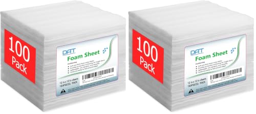 Image of 200 Pack Foam Sheets, DAT 12 inch x 12 inch, 1 /16 inch Thickness, Foam Wrap Cushioning Material, Moving Supplies for Packing Storage and Shipping