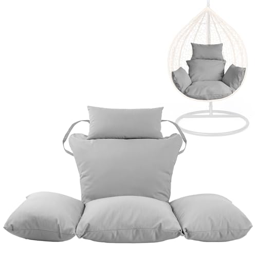 Cojines de repuesto para silla de huevo oscilante, resistentes al agua, plegables con almohada para reposacabezas para porche al aire libre, patio, patio y hamaca
