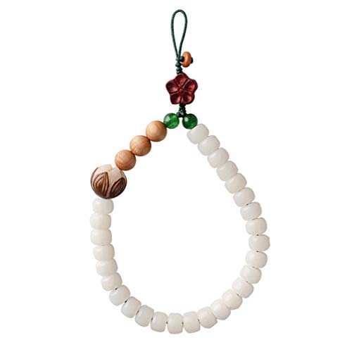 VILLCASE Encanto Do Telefone da Sorte Branco Jade Bodhi Lotus Chaveiro Enfeite de Suspensão Do Inter