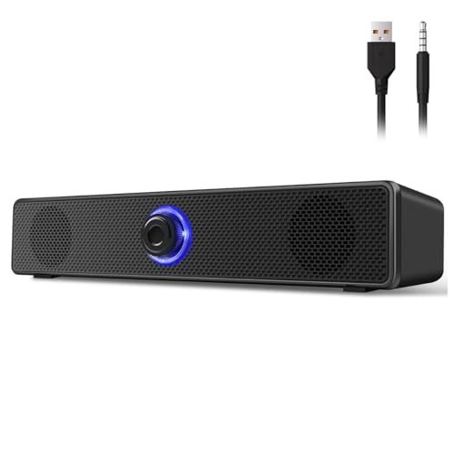 ShebSheb USB Powered Computer Speakers - Wired Stereo Desktop Speakers for Computer Laptop PC