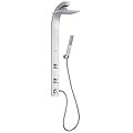 PULSE ShowerSpas 1020-S Splash Shower System with 8" Rain Showerhead, 2 Pulsating Body Spray Jets and Hand Shower, Silver with Chrome Fixtures