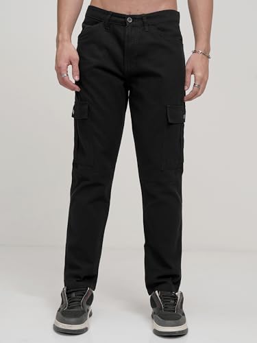 Image of Highlander Men's Straight Fit | Cargo Trousers | Classic & Functional | Multiple Pockets | Everyday Comfort | Trouser for Men | Men Trousers