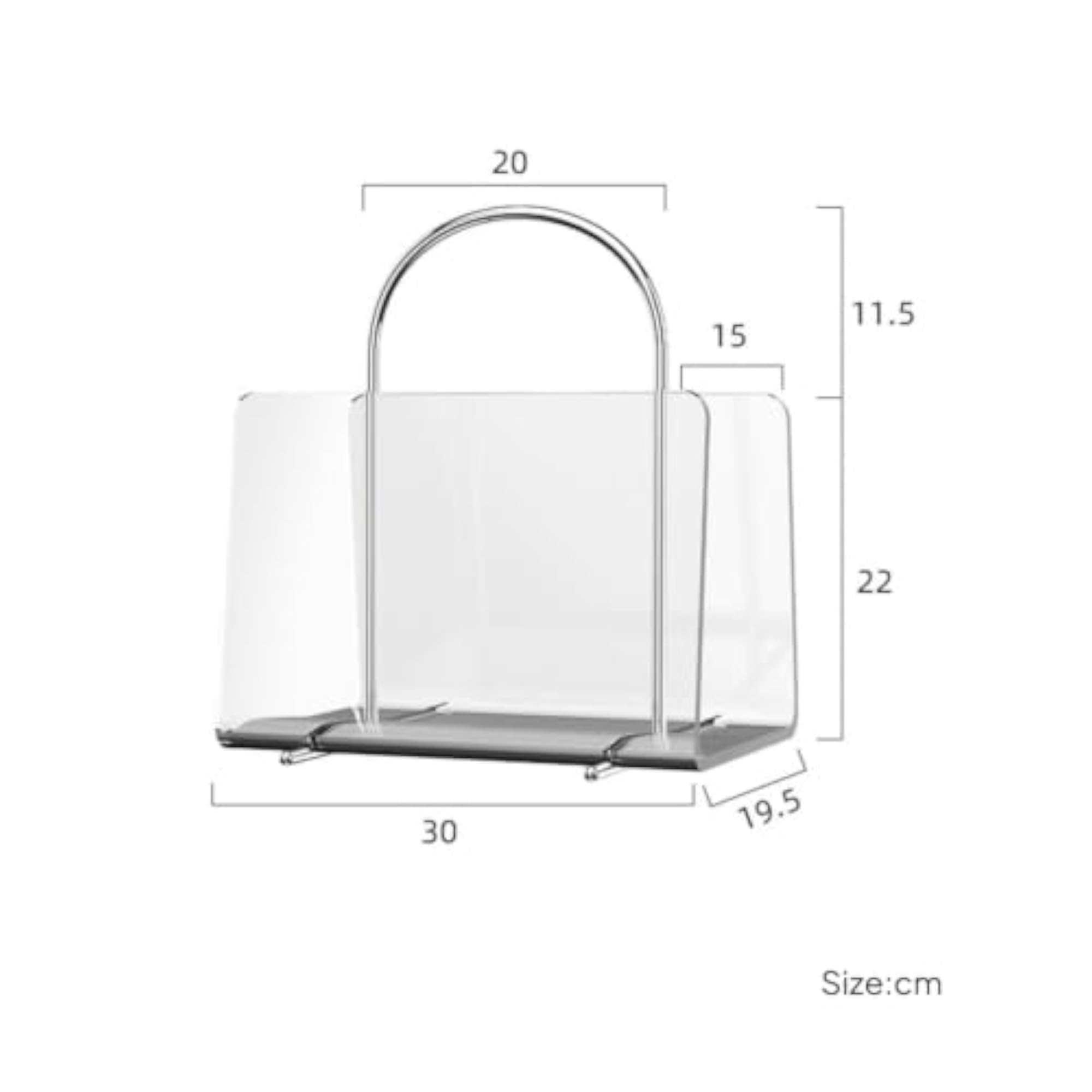 Modern Transparent Acrylic Magazine Rack with Handle