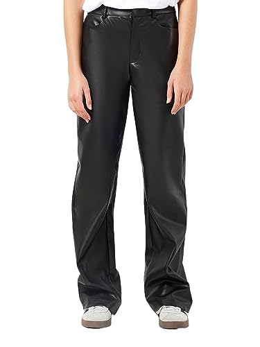 Pantalon en simili cuir taille haute droit NMANDY femme mode rock