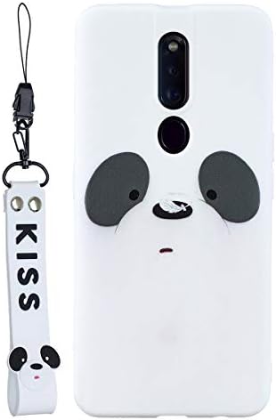 SHUNDA Oppo F11 Pro Case, Slim Cartoon Silicone Case with Lanyard Shockproof Protective Cover for Oppo F11 Pro - Panda