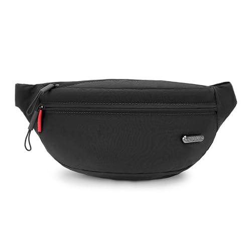 ZXTGBQ Riñonera Mujer Hombre, 3 Bolsillos con Cremallera, Riñonera para Correr, Deportes, Senderismo, Unisex (Negro)