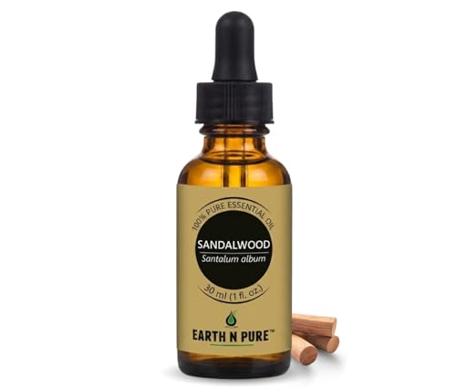 Image of Earth N Pure Sandalwood Essential Oil | 100% Pure & Natural | Steam Distilled | For Relaxation, Skin Nourishment & Meditation | 30ml