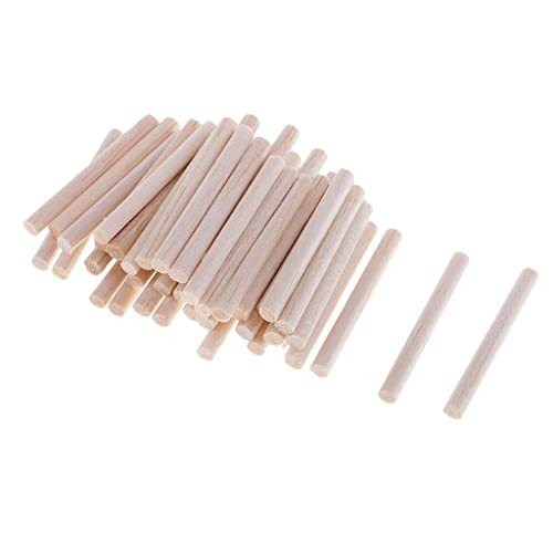 a aternee モデル作成用の直径5mmの丸型バルサ棒木製ダボ, 50個50mm