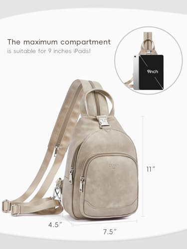 Image of CLUCI Sling Bag for Women Leather Women's Backpack Small Convertible Backpack Purse Crossbody Bag for Travel