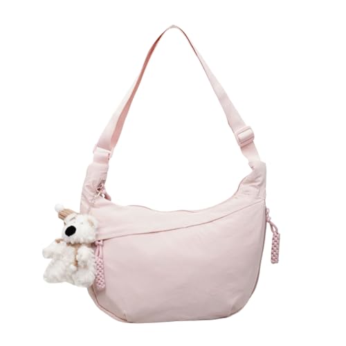 Bolso Bandolera Para Mujer Media Luna Impermeable Bolso Bandolera Nylon Casual Ligero Bolsa Crossbody Mujer con Correa de Hombro Ajustable para Viaje Compras Escuela Oficina