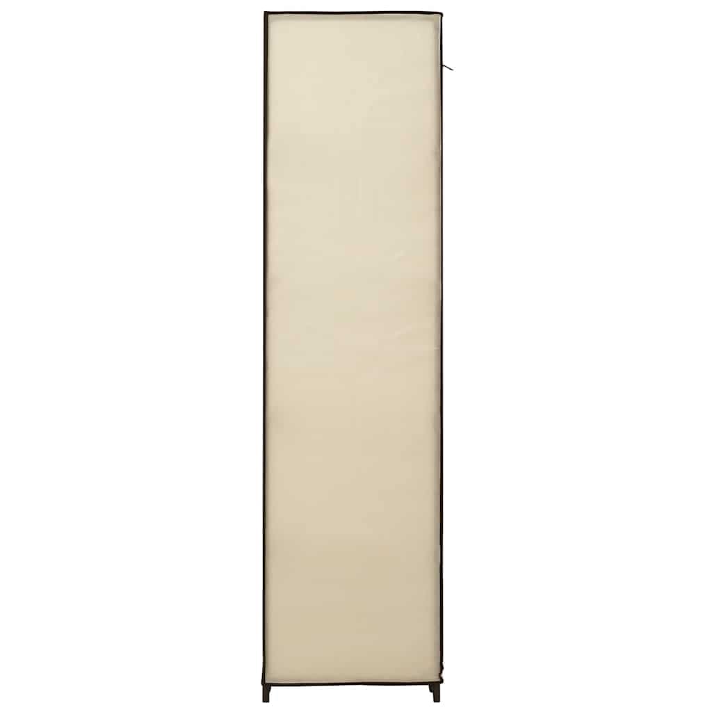 vidaXL Stoffschrank mit Fächern Kleiderstangen Faltschrank Kleiderschrank Campingschrank Garderobe Wohnzimmer Schlafzimmer Keller Creme 150x45x176 cm