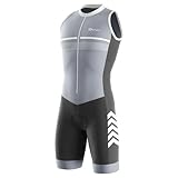 Triathlon Anzug Herren - Einteiliges Radtrikot - Trisuit Einteiler – Triathlonanzug - Triathlon Einteiler Kurz - 3Taschen für Wettkampf Run, Cycle, Swim,Bequeme (C,XX-Large)
