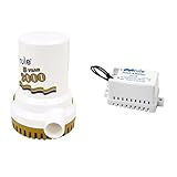 Rule 09 Gold Series 2000 GPH Bilge Pump Bundle with Rule-A-Matic Plus Float Switch, Fuse Holder and Moisture Tight Seals