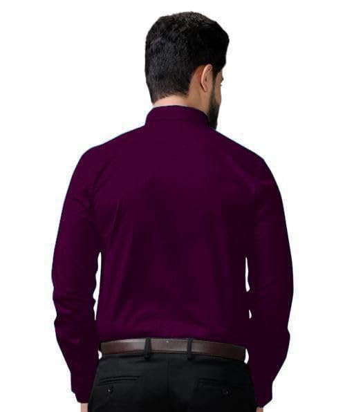 Image of Men's Casual Cotton Blend Shirt | Regular Fit | Full Sleeve | Solid Design