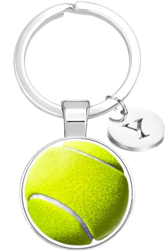 テニス キーホルダー イニシャル y 小さい 試合 応援 ファン グッズ テニスボール 硬式 名入れ スポーツ 筆箱 鞄 飾り バッグ チャーム 小
