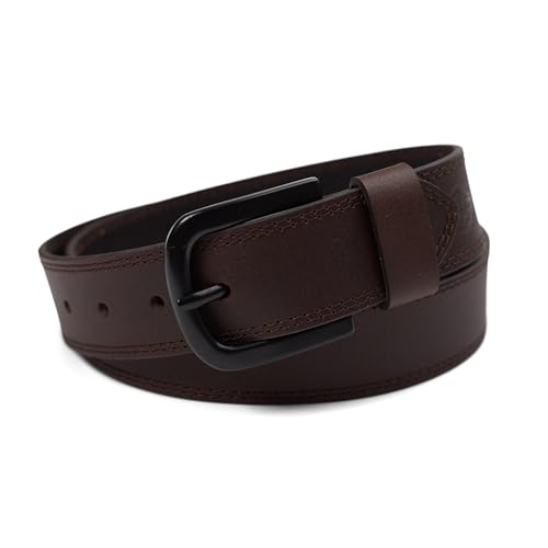 Dickies Men's 38MM Wide Bridle Leather Casual Belt Black