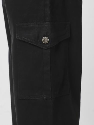 Image of Neostreak Men's Loose Baggy Fit Washed Cargo Jeans with 6 Pockets Non-Stretchable