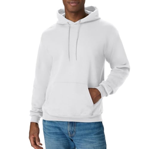 Hanes Men's Pullover EcoSmart Hooded Sweatshirt, white...
