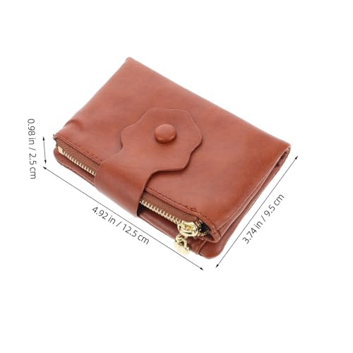 Vintage Floral Trifold Wallet for Women Durable Pu Material Coin Purse with Ample Storage Space Brown Clutch Design for Cards and Change Easy to Clean and Maintain2