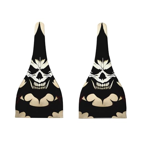 Newborn Baby Hat, Devil Satan Print Soft Top Knot Beanie Cap, Cute Baby Headwear for 0-6 Months Black3