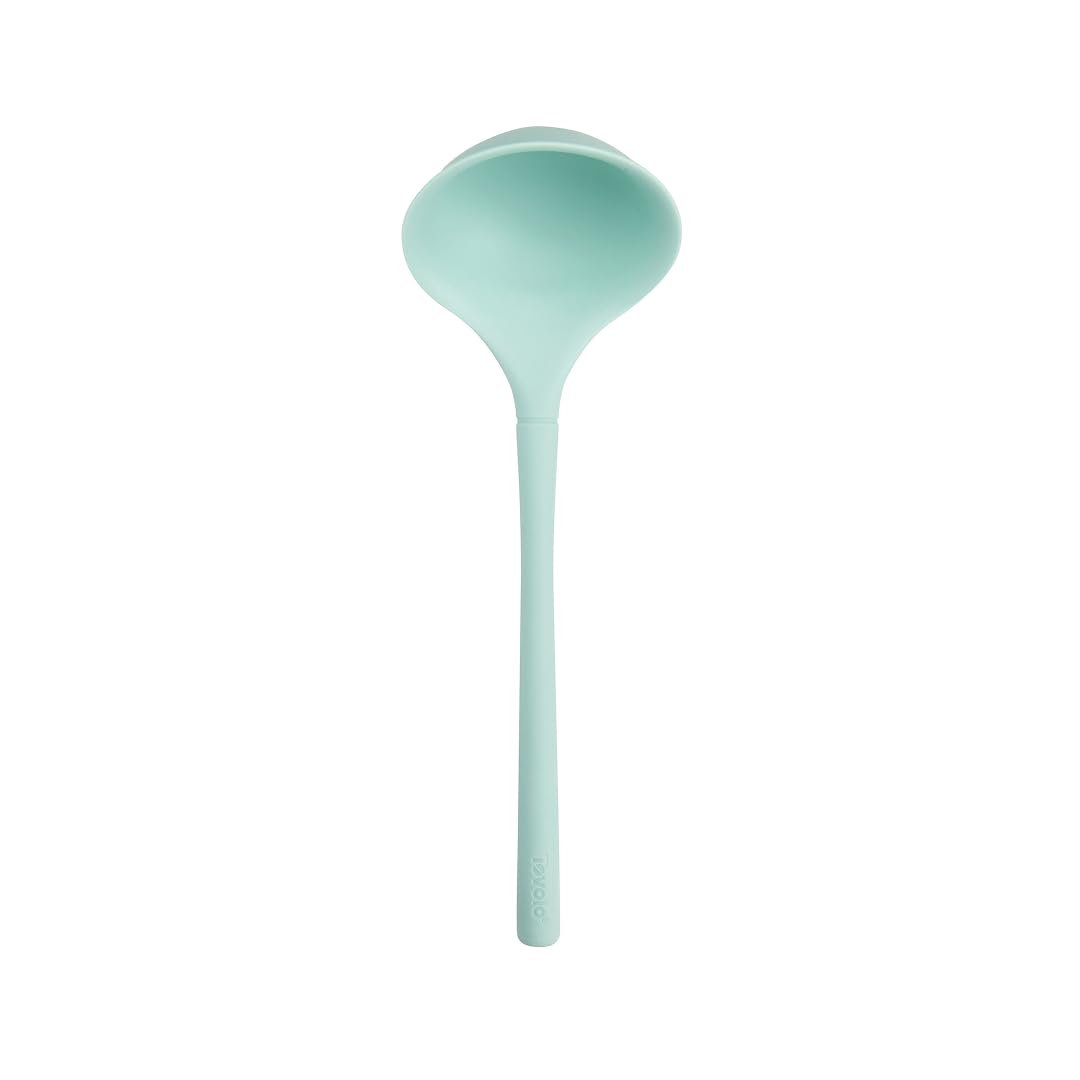 Tovolo Flex Core Small Silicone Ladle Aqua Seafoam Green Heat Safe Silicone Soup Ladle BPA Free, Dishwasher Safe Small Kitchen Ladle with Precision Pour Lip for Serving Sauces Soups Gravies