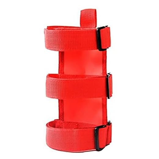 ANCLLO Roll Bar Brandsläckare Hållare, Justerbar Brandsläckare Remmontering för Jeep Wrangler CJ, YJ, TJ, LJ, JK, JKU, JL, JLU (Röd)