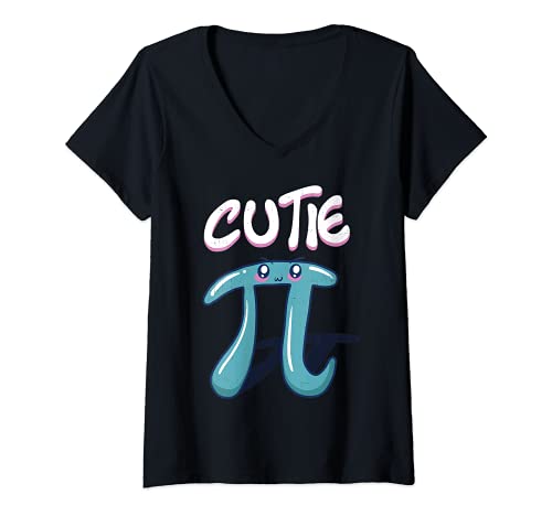 Femme Cutie Pi Funny Nerd Cadeau pour Math Geeks Pi Day T-Shirt avec Col en V