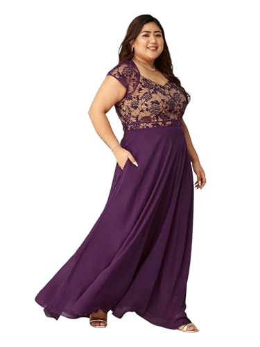 Image of Miss Chase A+ Women's Floral Printed Relaxed Fit V -Neck 3 /4Th Sleeve Georgette Maxi Dress