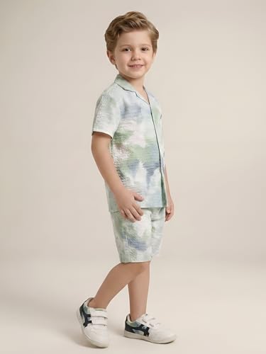 Image of POLKA TOTS 100% Cotton Co-Ord Set for Boys | Half Sleeve Shirt & Shorts Beach Outfit for Kids | Ultra-soft & Breathable Summer Clothes for Toddler & Baby Boy | Casual Dress & Printed Nightwear Set