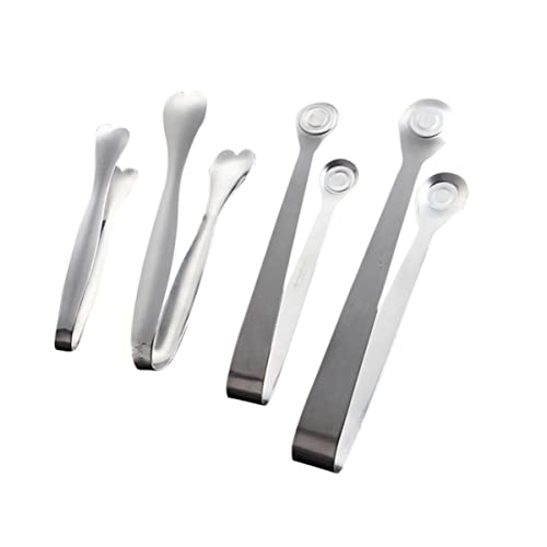 Unomor Mini Sugar Clamp Food Serving Tong Round Head Snail Clip Stainless Steel Ice Tongs for Party Bbq Home