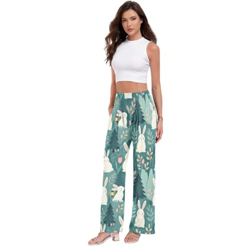 Pantalon long décontracté Rabbit Grove en tissu fin pour femme