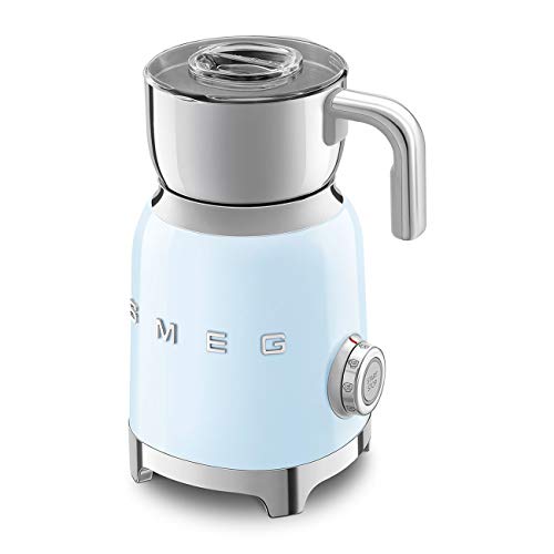 SMEG-Retro-50s-Style-Milk-Frother-with-2-Disks-6-Preset-Programs-Hot-or-Cold-Frothing-and-Induction-Heating-Pastel-Blue SMEG Retro 50s Style Milk Frother with 2 Disks 6 Preset Programs Hot or Cold Frothing and Induction Heating Pastel Blue
