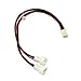 BeMatik - Kabel powielacza mocy wentylatora 3pin do PCB 1 żeńskie do 2 męskich 15 cm
