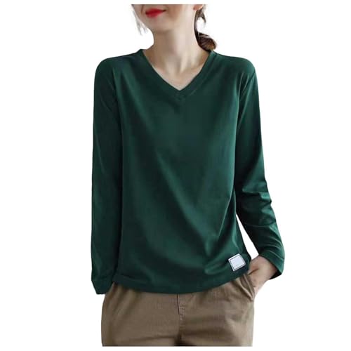 レディースロングVネックTシャツ レイヤード向き