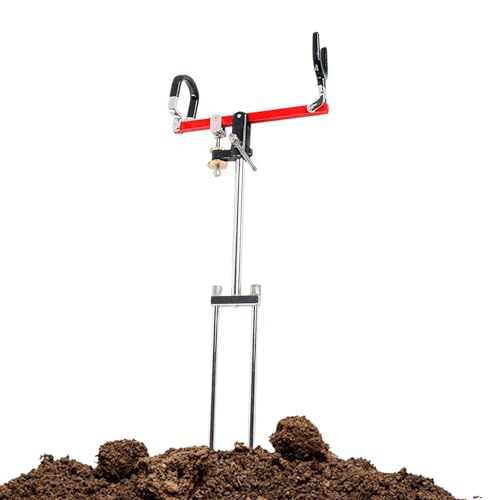 Tewzafiya Soporte para cañas de pescar en el suelo, soporte para cañas de pescar de aleación de aluminio, soporte de caña de pescar portátil ajustable de 360 grados para orillas, lagos, estanques y