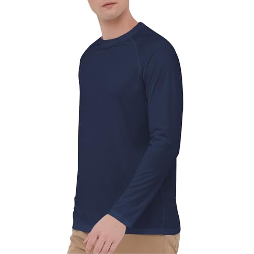 HYCOPROT Men's Rash Guard Shirts UPF 50+ Sun Protection Fishing Shirts for Men UV Long Sleeve Quick Dry Swim Shirt Running2