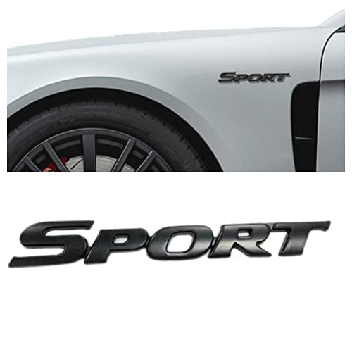 Image of 2 PCS 3D Zinc Alloy Chrome Car Sport Emblem Premium Trunk Replacement for Universal car Exterior Decoration Accessories (Black)