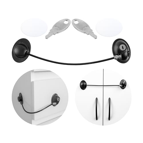 Serrures de Sécurité pour Enfants avec 2 clés pour Placards, Armoires, Réfrigérateurs et Congélateurs, Sécurité dans la Maison, Adhésif, Sans résidus,...