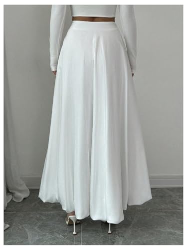 GORGLITTER Women's Flowy Ruffle Maxi Skirt High Waisted Elegant Going Out A Line Skirts3