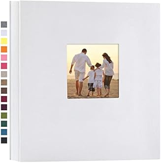 potricher Linen Hardcover Photo Album 4x6 1000 Photos Large Capacity for Family Wedding Anniversary Baby Vacation (White, 1000 Pockets)